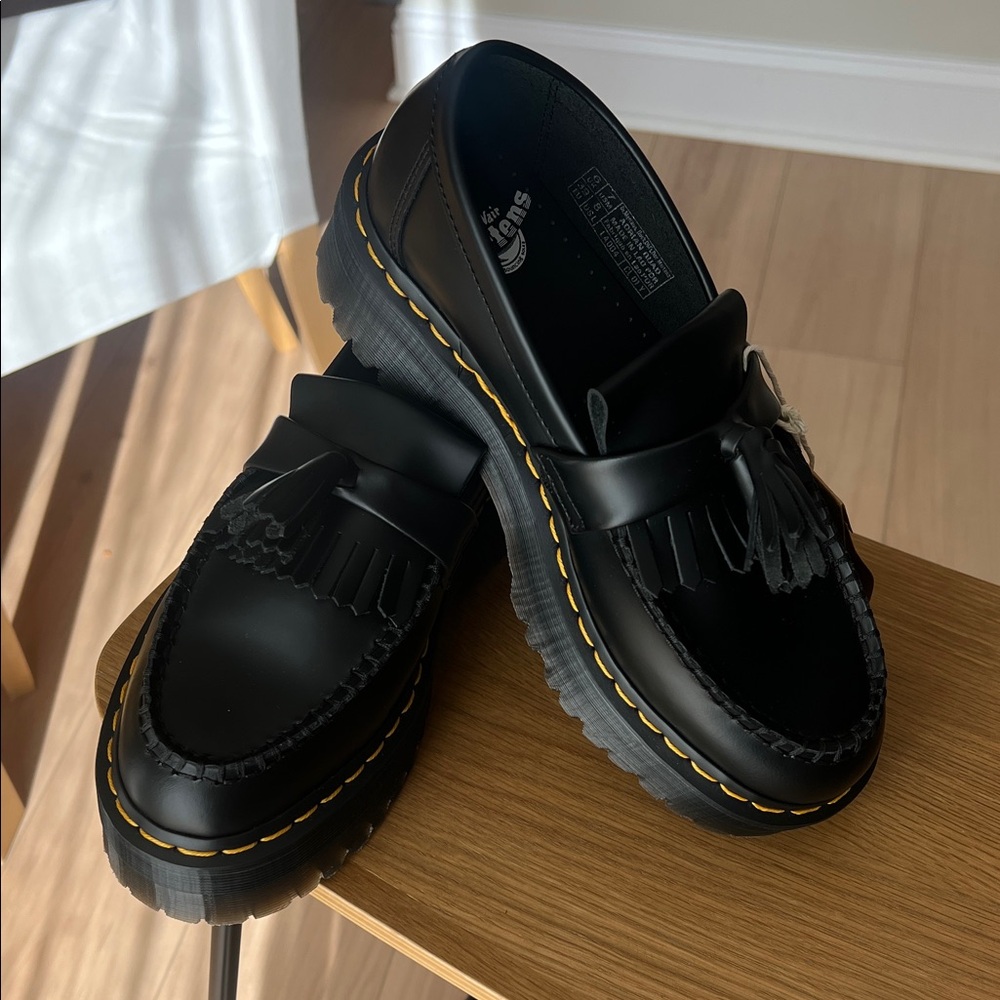 Dr. Martens Black Tassel Slip-On Loafers
